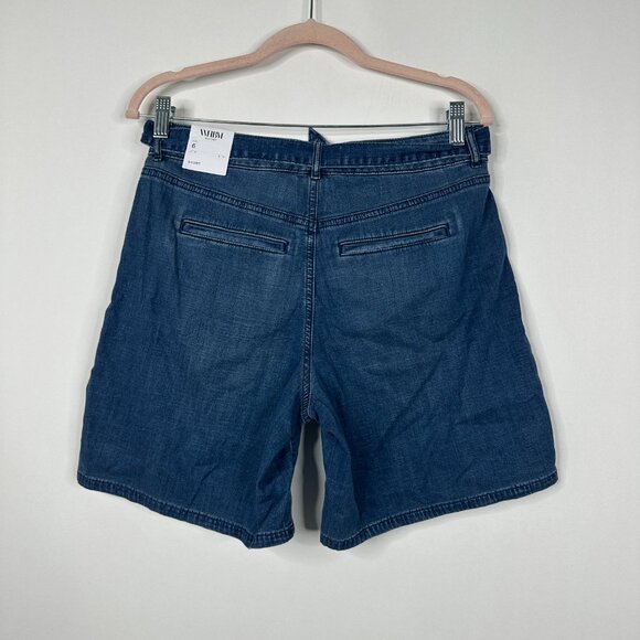 NWT White House Black Market Denim Short w/ Self Tie Victoria Medium 6 #WHBM41 - Picture 3 of 10